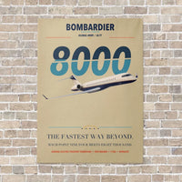 Thumbnail for Bombardier Global 8000 vertical canvas print - no frame - beige background