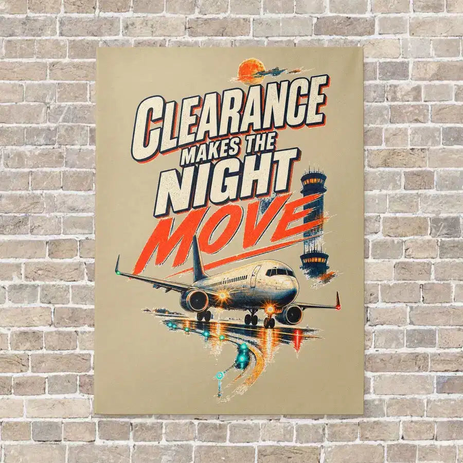 Clearance Makes The Night Move vertical canvas print - no frame - beige background