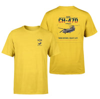 Thumbnail for Boeing CH-47D design on yellow t-shirt, double-side print