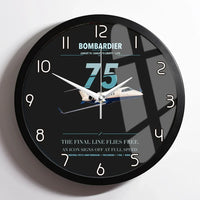 Thumbnail for Bombardier Learjet 75 Liberty design on black framed wall clock