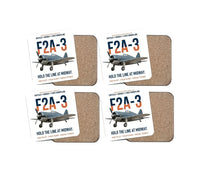 Thumbnail for F2A-3 Buffalo Hold the Line at Midway design on white 4 pieces set coaster