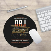 Thumbnail for Fokker Dr.I design on black round mouse pad