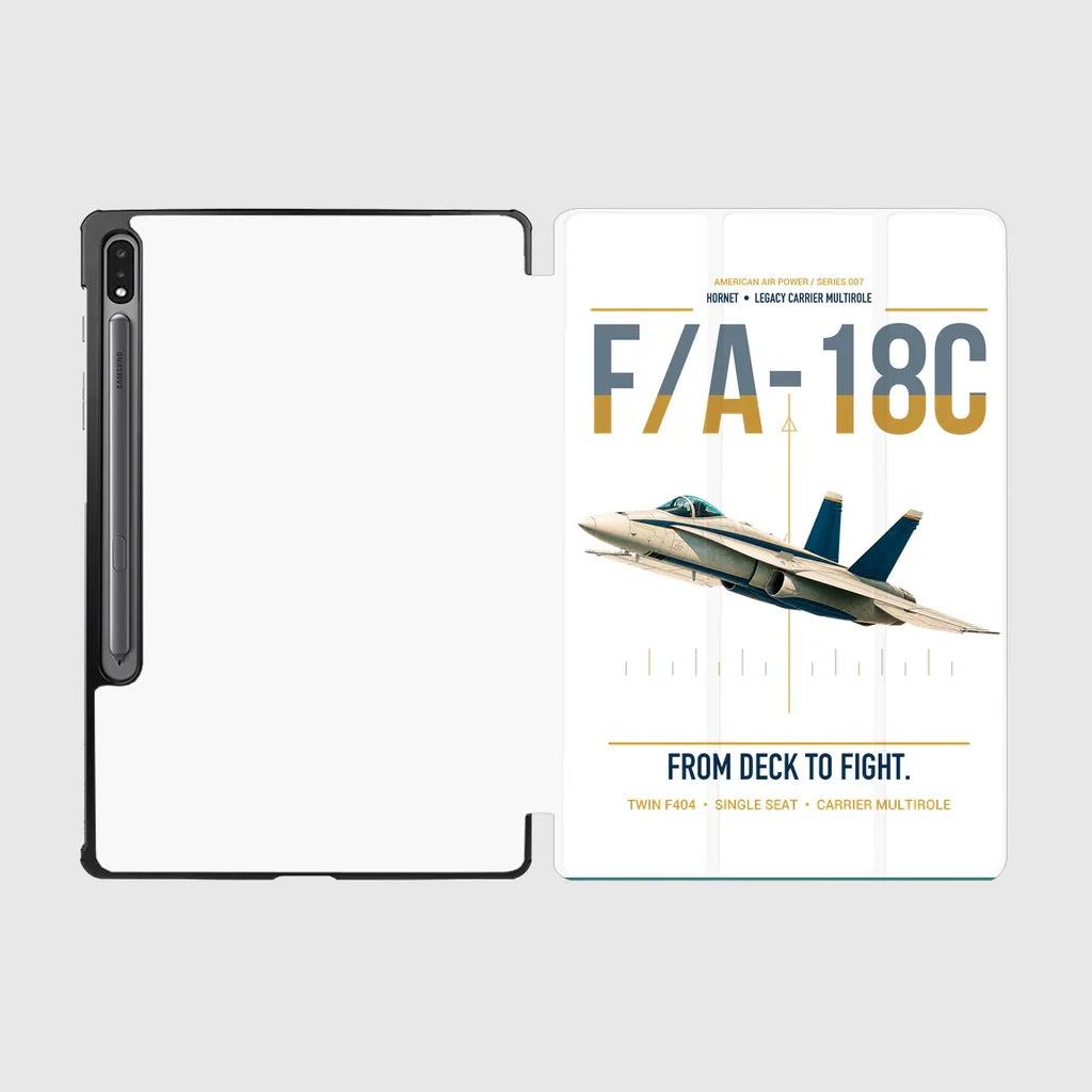 F-A-18C Hornet design on white samsung tablet tablet case
