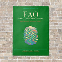 Thumbnail for Gago Coutinho Airport Faro FAO - Canvas Framed - Green