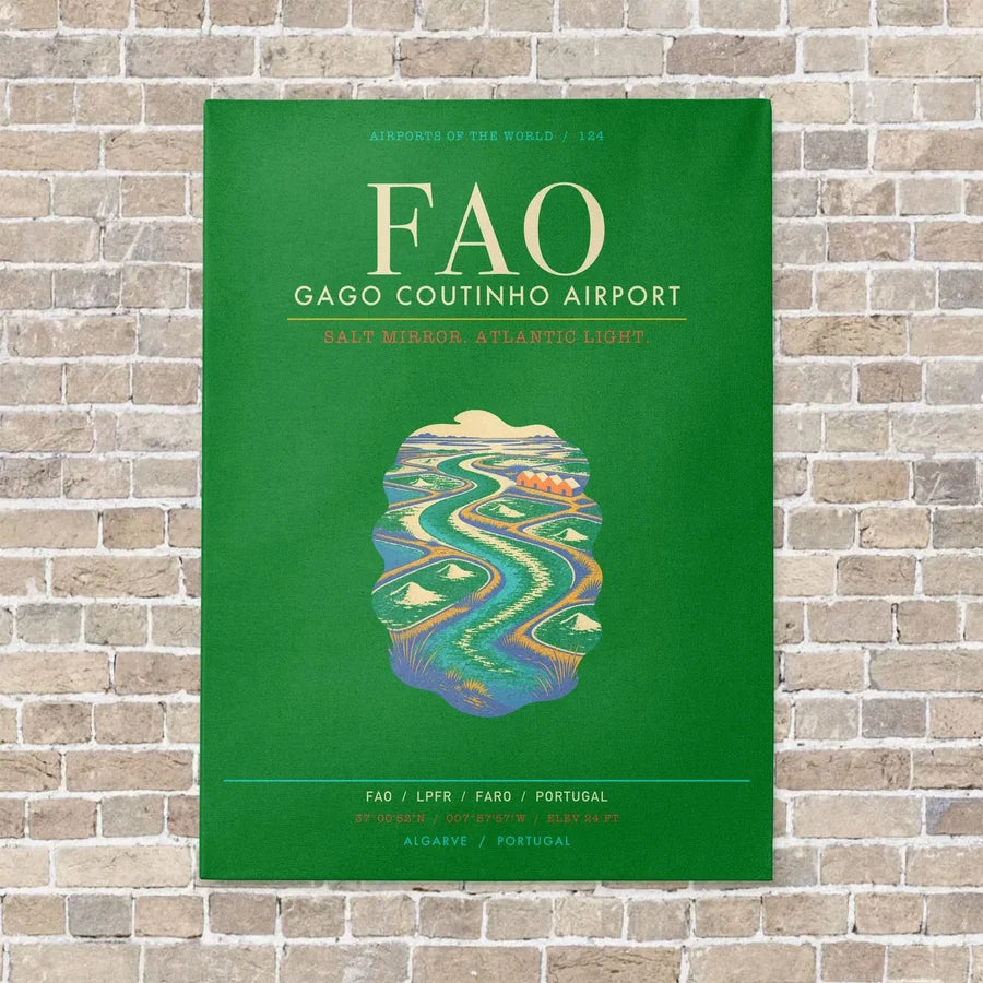 Gago Coutinho Airport Faro FAO - Canvas Framed - Green