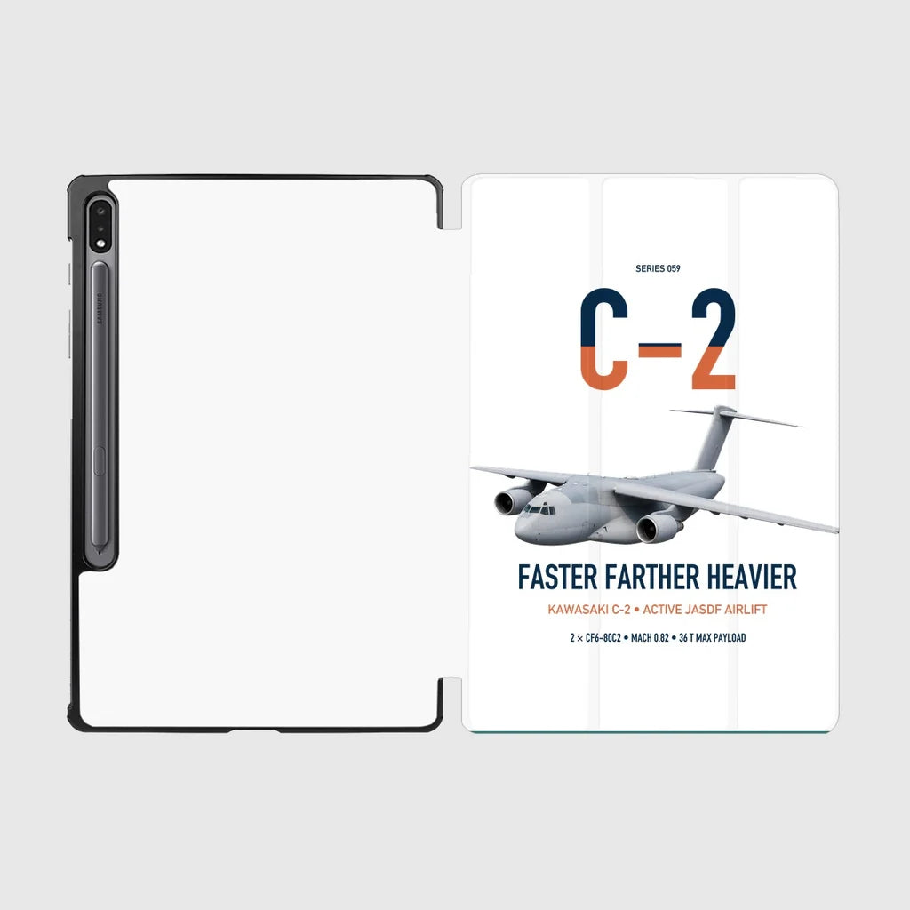 Kawasaki C-2 design on white samsung tablet tablet case