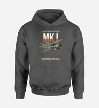 Thumbnail for Fairey Swordfish Mk I design on dark gray double-side hoodie, single-side print