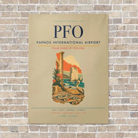 Thumbnail for Paphos International Airport PFO vertical canvas print - no frame - beige background