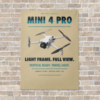 Thumbnail for DJI Mini 4 Pro vertical canvas print - no frame - beige background