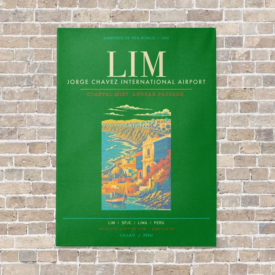 Lima Jorge Chavez International Airport LIM - Canvas Framed - Green