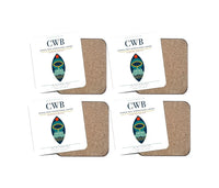 Thumbnail for Afonso Pena International Airport (CWB) design on white 4 pieces set coaster