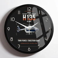 Thumbnail for Airbus H135 design on black framed wall clock
