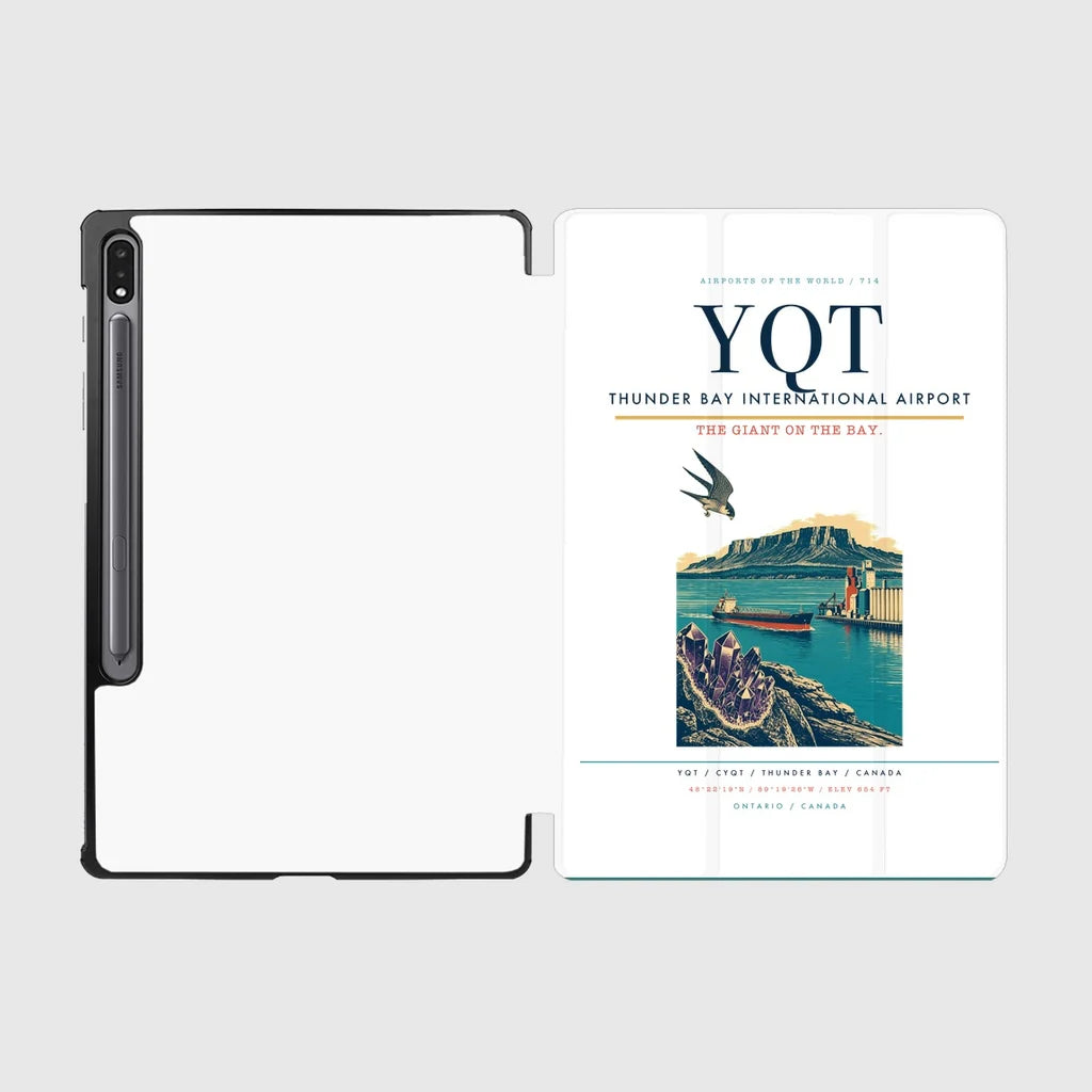 Thunder Bay International Airport (YQT) design on white samsung tablet tablet case