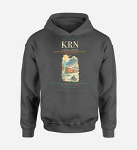 Thumbnail for Kiruna Airport (KRN) design on dark gray hoodie single-side print