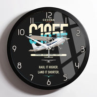 Thumbnail for Cessna A185F Skywagon design on black framed wall clock