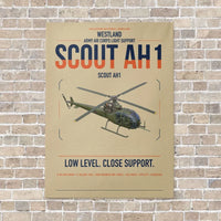 Thumbnail for Westland Scout AH1 vertical canvas print - no frame - beige background