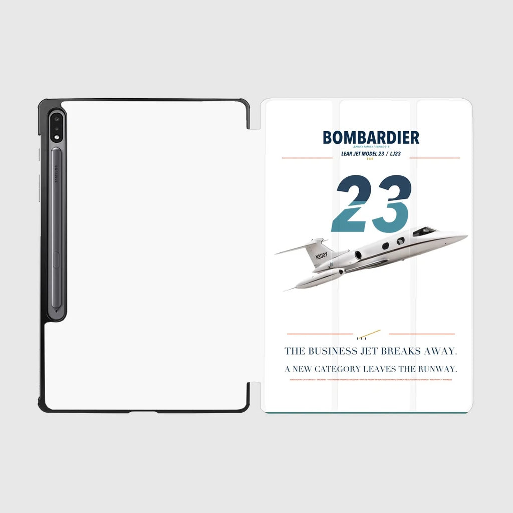 Bombardier Learjet 23 design on white samsung tablet tablet case
