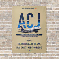 Thumbnail for Airbus ACJ320neo vertical canvas print - no frame - beige background