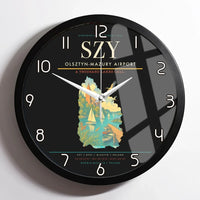 Thumbnail for Olsztyn-Mazury Airport (SZY) design on black framed wall clock