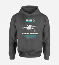 Thumbnail for DJI Mini 2 design on dark gray hoodie single side