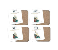 Thumbnail for Cyril E. King Airport (STT) design on white 4 pieces set coaster