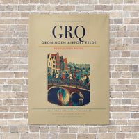 Thumbnail for Groningen Airport Eelde GRQ vertical canvas print - no frame - beige background