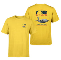 Thumbnail for C-390 Millennium design on yellow double-side t-shirt, double-side print