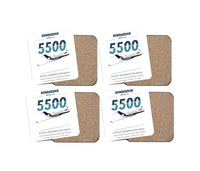 Thumbnail for Bombardier Global 5500 design on white 4 pieces set coaster