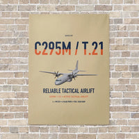 Thumbnail for Airbus C295M T.21 vertical canvas print - no frame - beige background