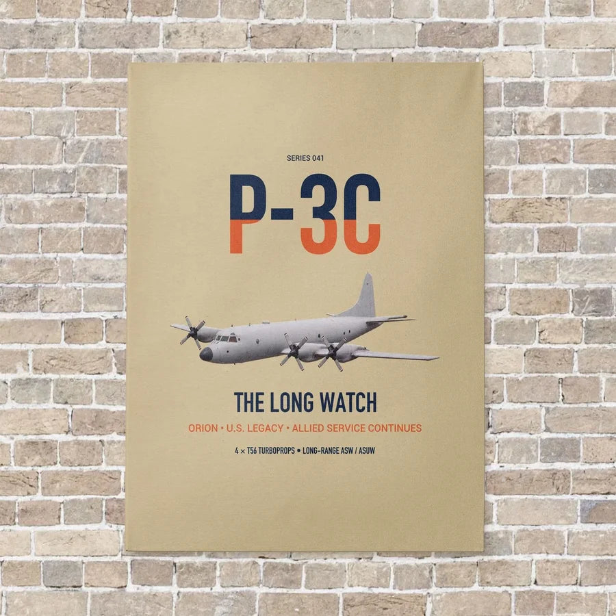 P-3C Orion vertical canvas print - no frame - beige background