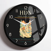 Thumbnail for Yampa Valley Airport (HDN) design on black framed wall clock