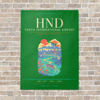Thumbnail for Tokyo Haneda Airport HND - Canvas Framed - Green