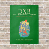 Thumbnail for Dubai International Airport DXB - Canvas Framed - Green