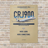 Thumbnail for Bombardier CRJ900 vertical canvas print - no frame - beige background