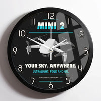 Thumbnail for DJI Mini 2 design on black framed wall clock