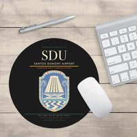Thumbnail for Santos Dumont Airport (SDU) design on black round mouse pad