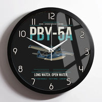 Thumbnail for PBY-5A Catalina design on black framed wall clock