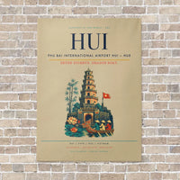 Thumbnail for Phu Bai International Airport HUI — Hue vertical canvas print - no frame - beige background