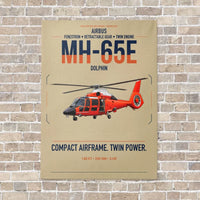 Thumbnail for Airbus MH-65E Dolphin vertical canvas print - no frame - beige background
