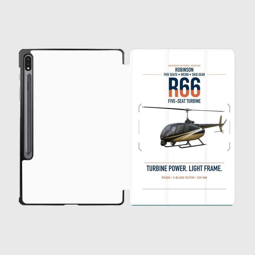 Robinson R66 design on white samsung tablet tablet case