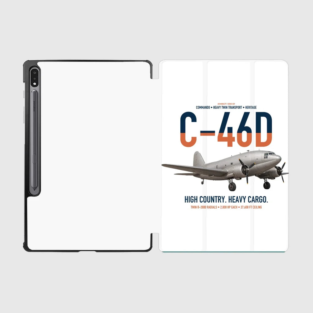 C-46D Commando design on white samsung tablet tablet case