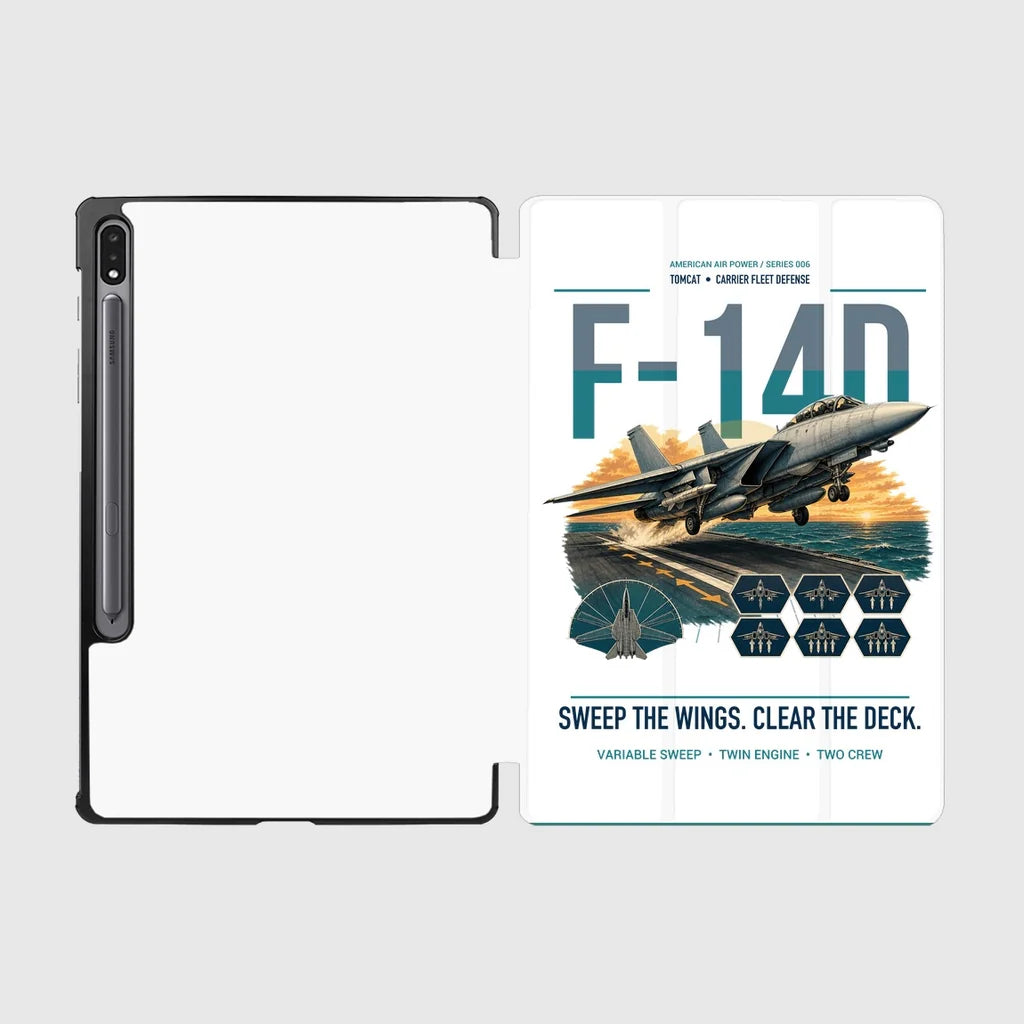 F-14D Tomcat design on white samsung tablet tablet case