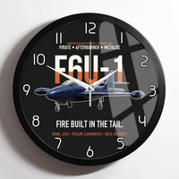 Thumbnail for F6U-1 Pirate Fire Built in the Tail design on black framed wall clock
