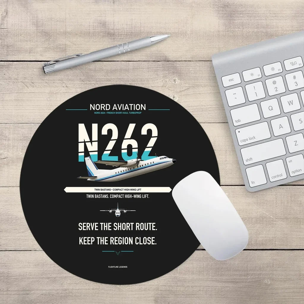 Nord 262A design on black round mouse pad