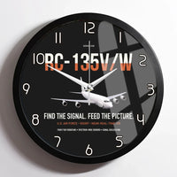 Thumbnail for RC-135V W Rivet Joint design on black framed wall clock