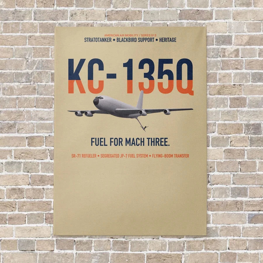 KC-135Q Blackbird Tanker vertical canvas print - no frame - beige background