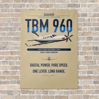 Thumbnail for Daher TBM 960 vertical canvas print - no frame - beige background