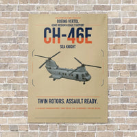 Thumbnail for Boeing Vertol CH-46E Sea Knight vertical canvas print - no frame - beige background
