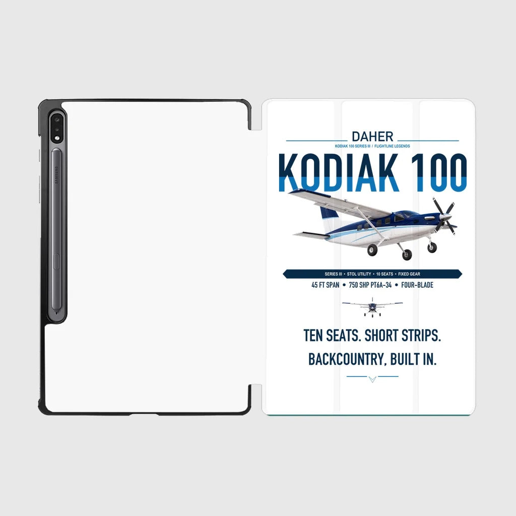 Daher Kodiak 100 Series III design on white samsung tablet tablet case
