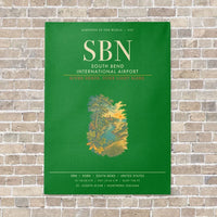 Thumbnail for South Bend International Airport SBN - Canvas Framed - Green